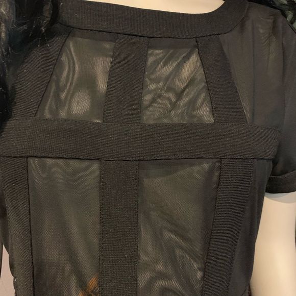 Women sheer Black Mesh Detail Top - Picture 5 of 10